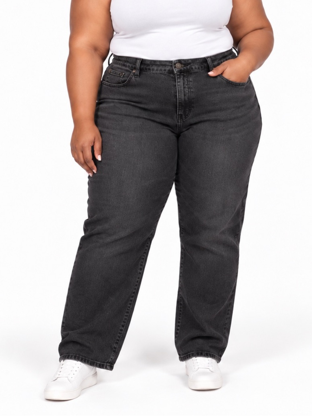 Lee Platinum Label Jeans Size 18W Medium Black Denim Relaxed Fit Straight Leg